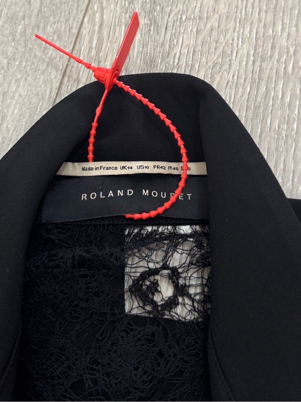 Roland Mouret Black abstract Lace Trompe L’Oeil Blouson Pencil Dress US 10 - Picture 12 of 16